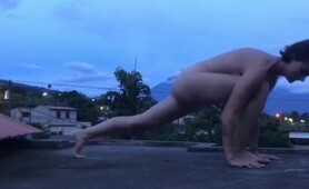 Exhibitionist outside nude - naked yoga voyeur - exotic erotica outdoors